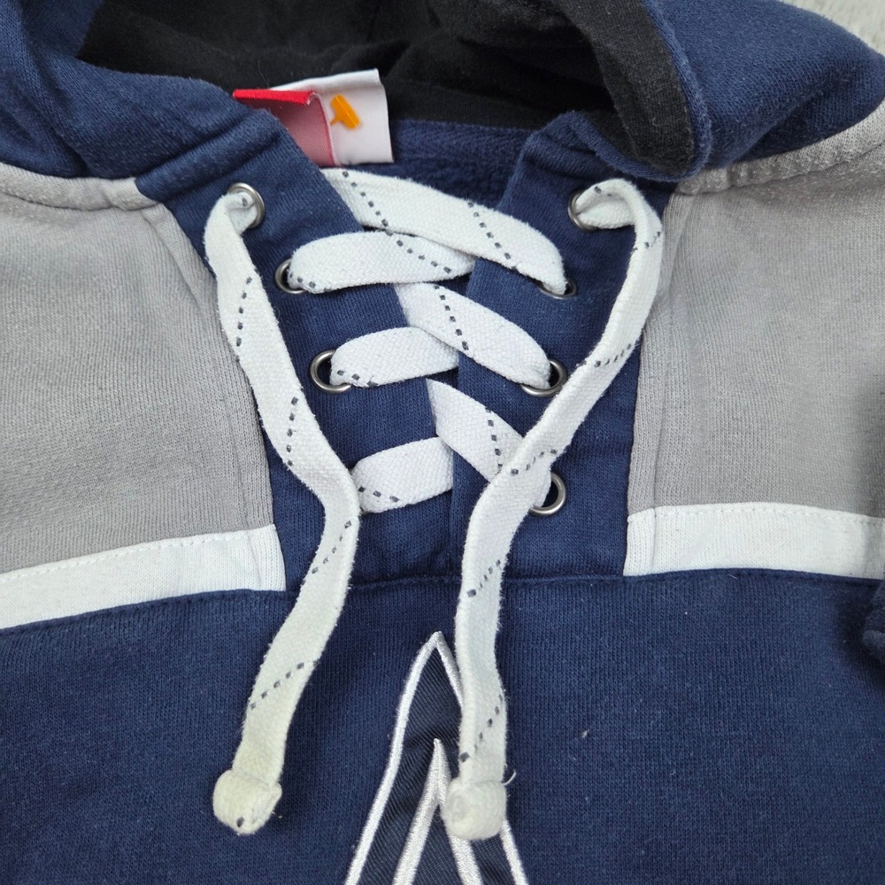 Dallas Cowboys Mitchell & Ness Hoodie Mens M Lace Up Throwback NFL Navy Blue - Picture 7 of 10